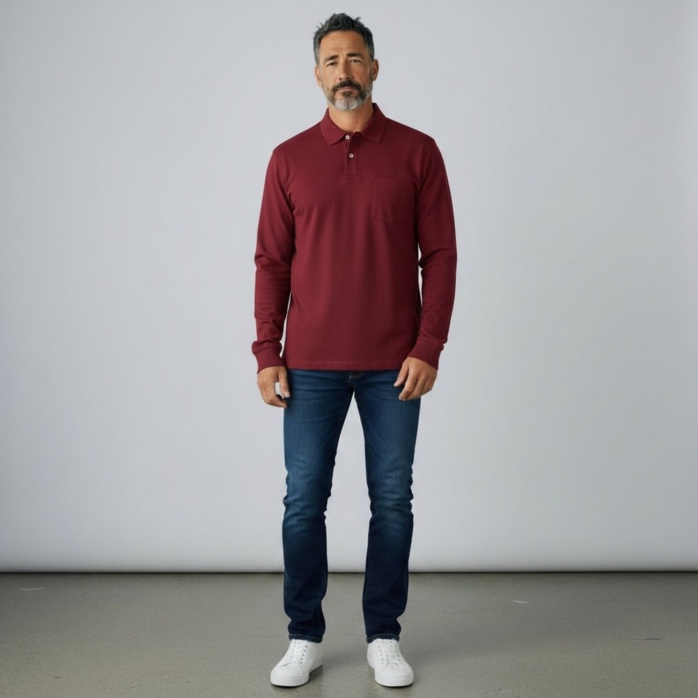Roundtree & Yorke Travel Smart Red Burgundy Polo Shirt Men's Large